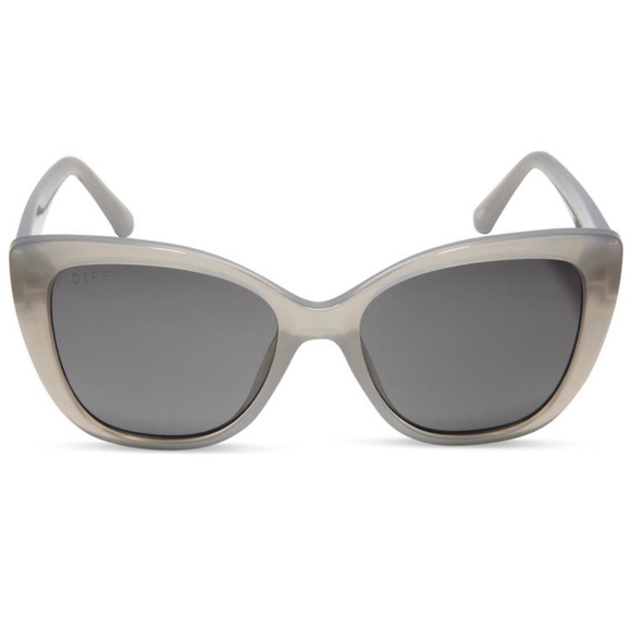 DIFF Rea Sunglasses Milky Grey Frame Grey Lenses Cat Eye NWT - Picture 10 of 10